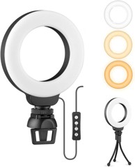 ITAL Stolno LED prstenasto svjetlo s kopčom za zaslon, 4"